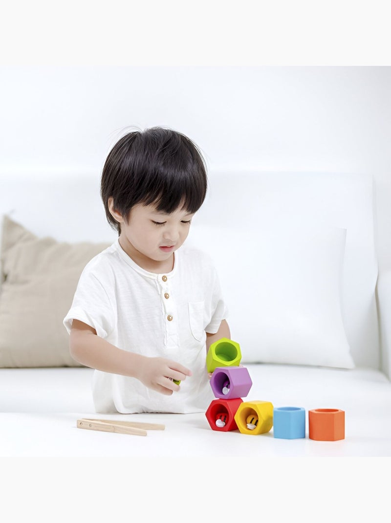 Plan Toys - Jeu de pince Nids d'abeilles Multicolore - Kiabi