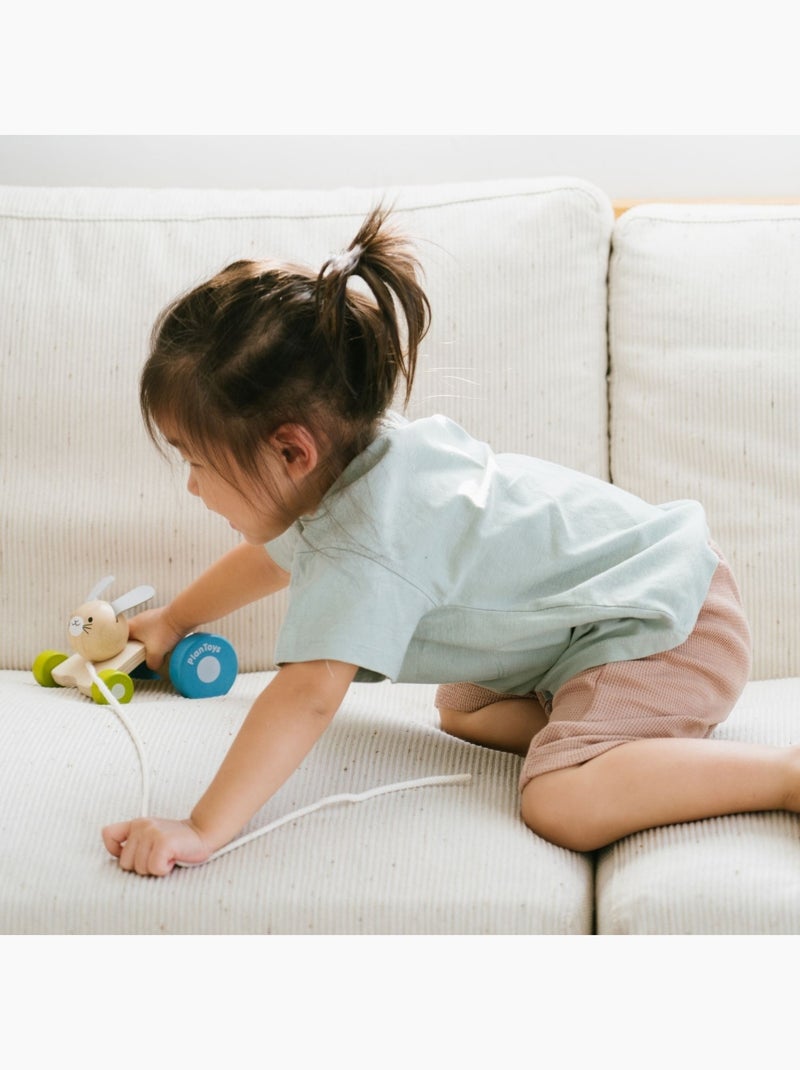 Plan Toys - Lapin sautillant à tirer Multicolore - Kiabi