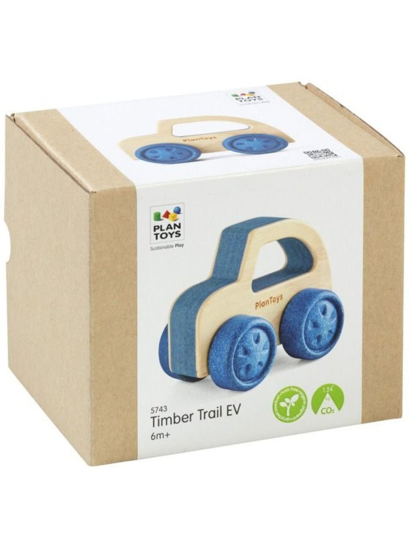Plan Toys - Ma première voiture en bois d'hévéa Bleu - Kiabi