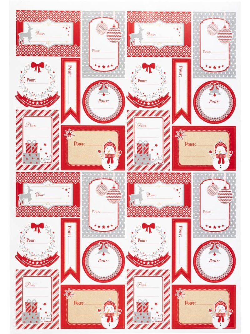 Planche de 46 étiquettes cadeau 21 x 29,7 cm décor pop Multicolore - Kiabi