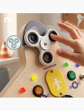 Planche de manipulation bois avion 10 led enfant mamabrum