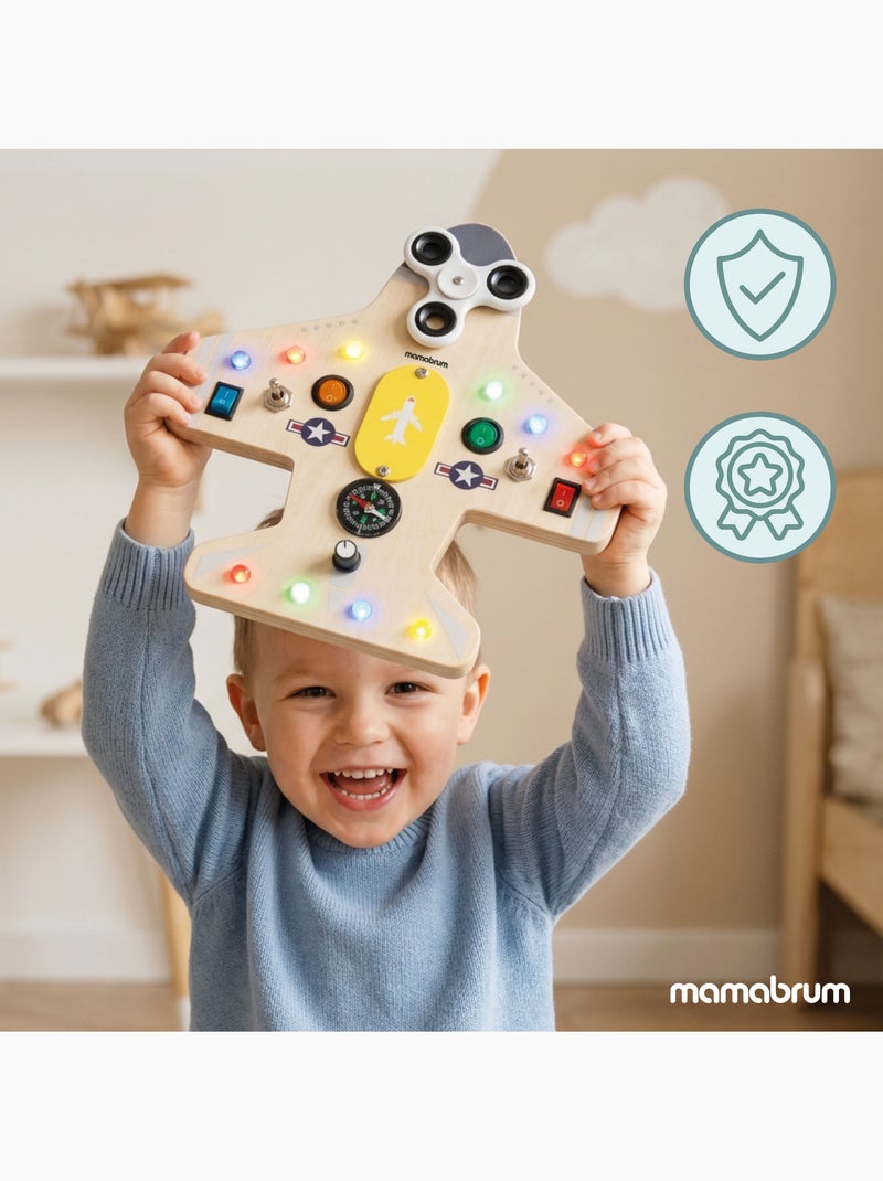 Planche de manipulation bois avion 10 led enfant mamabrum N/A - Kiabi