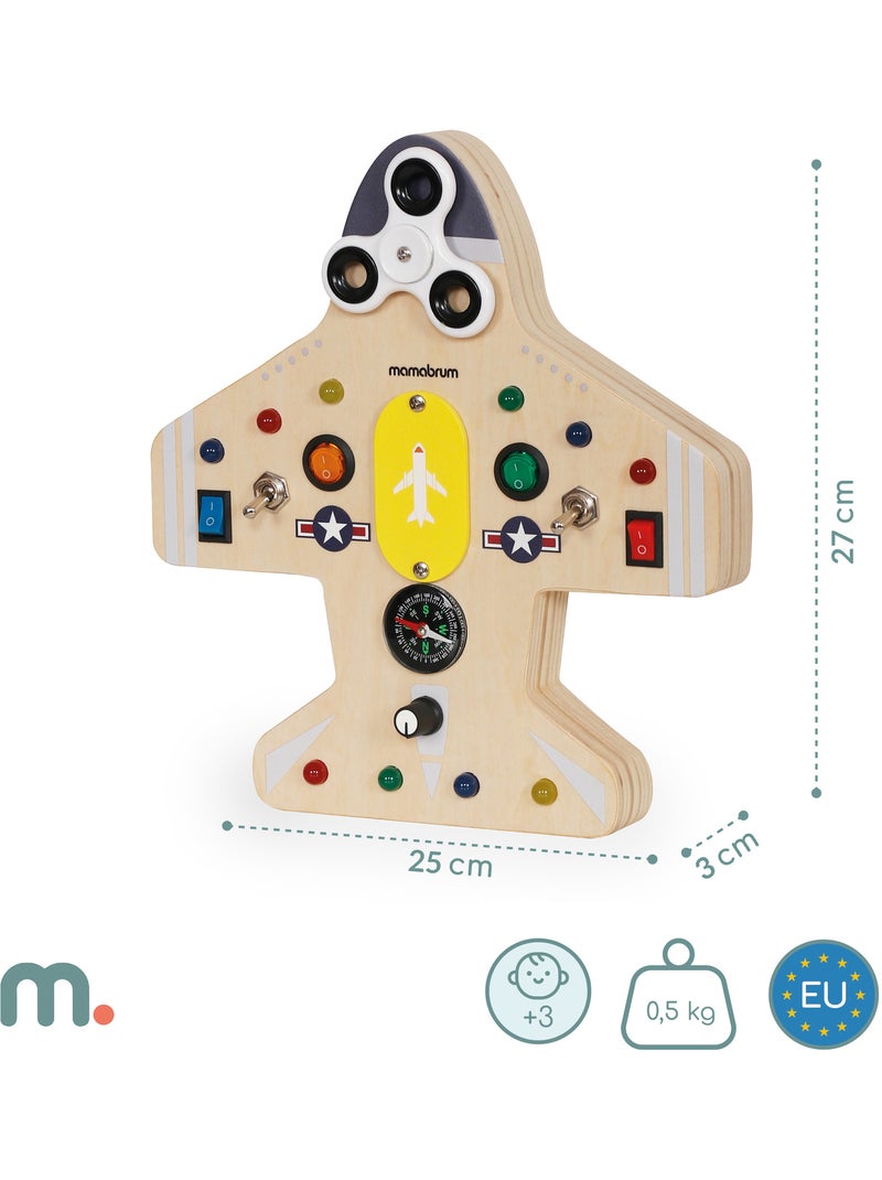 Planche de manipulation bois avion 10 led enfant mamabrum N/A - Kiabi