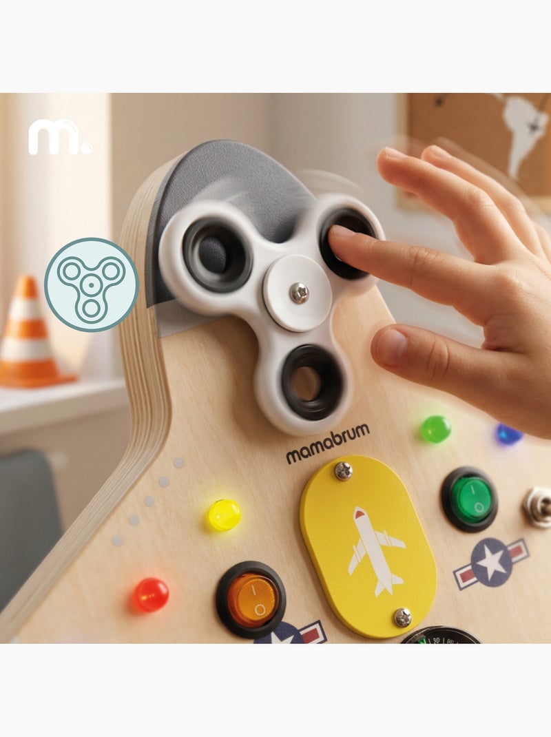 Planche de manipulation bois avion 10 led enfant mamabrum N/A - Kiabi