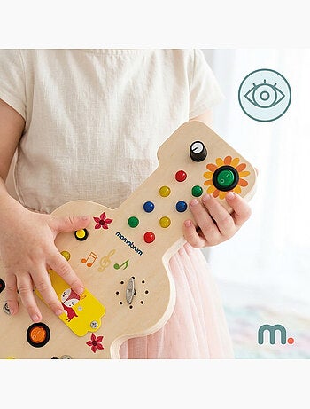 Planche de manipulation bois guitare led musique enfant mamabrum