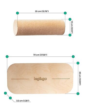 Planche d'Équilibre avec Rouleau en Liège - M