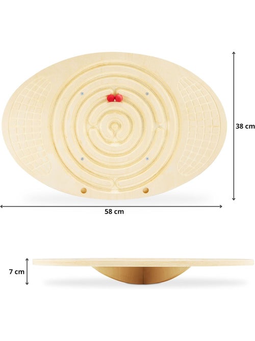 Planche d’équilibre bois labyrinthe enfants adultes coordination motrice - Kiabi Planche d’équilibre bois labyrinthe enfants adultes coordination motrice - Kiabi