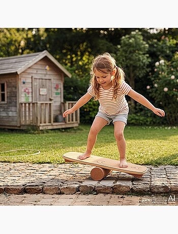 Planche d'équilibre en bois et liège