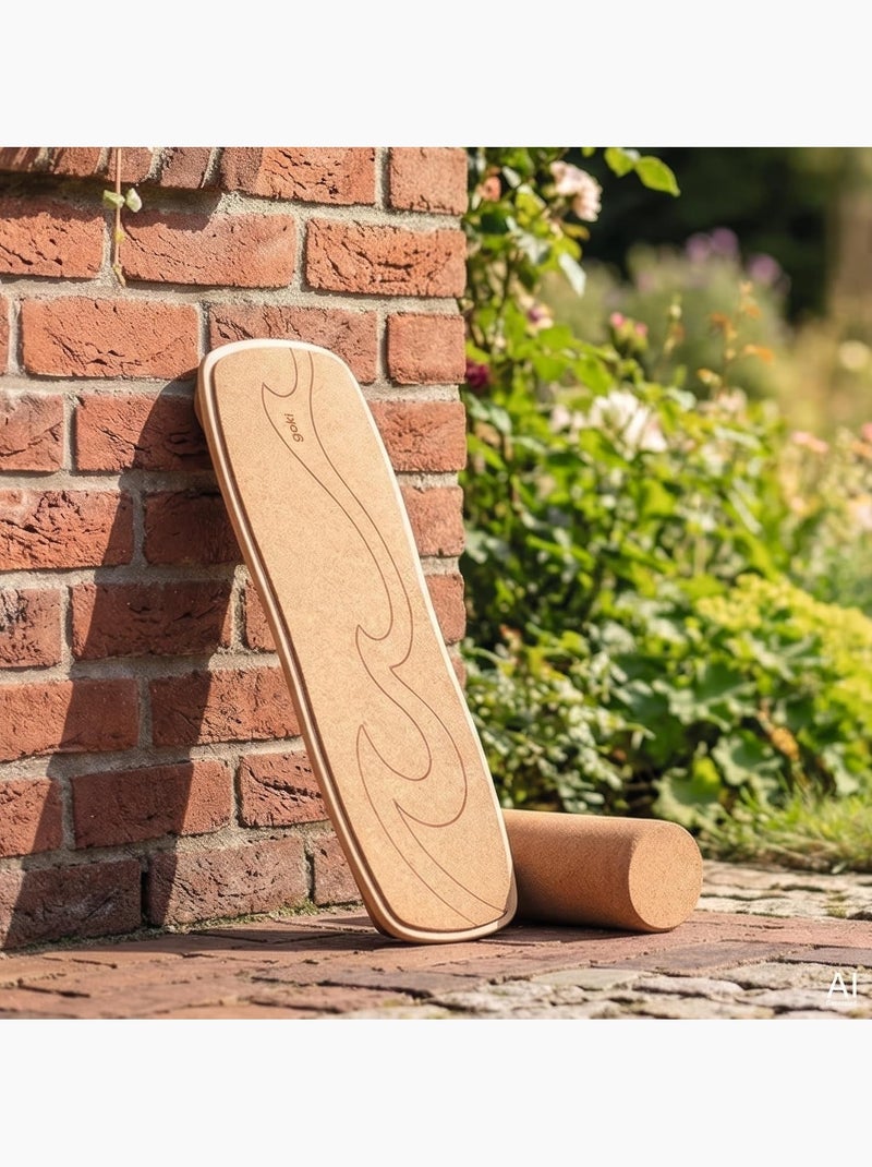 Planche d'équilibre en bois et liège Marron - Kiabi