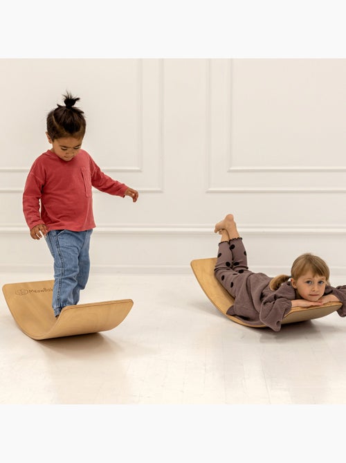 Planche d'équilibre enfant en bois avec feutre, inspirée montessori - Kiabi