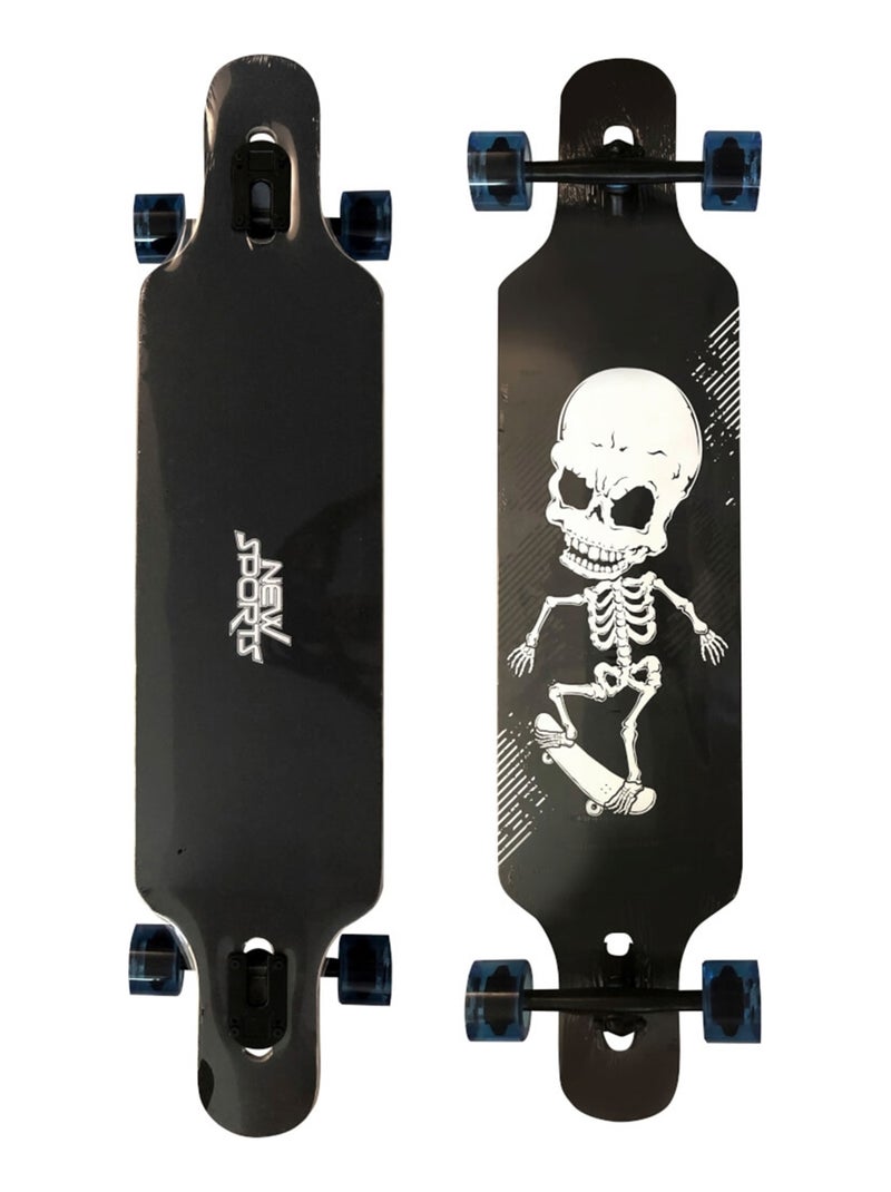 Planche Longboard Skull Squelette ABEC 9 Noir - Kiabi