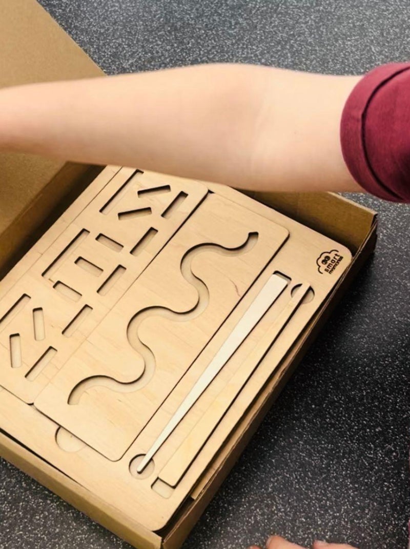 Planches graphomotrices en bois Beige - Kiabi