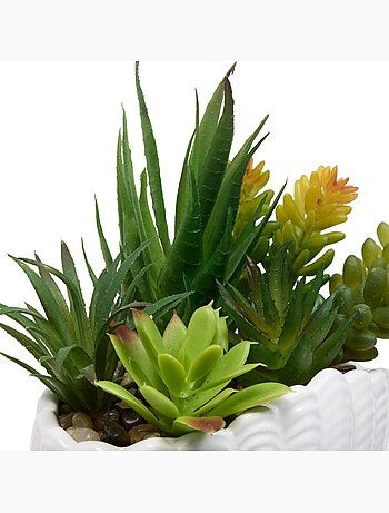 Plante artificielle avec pot coquillage OCEA