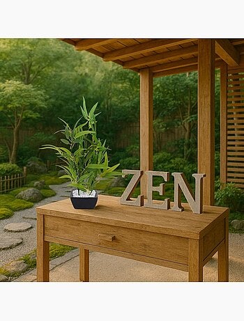 Plante artificielle bambou pot céramique - AFIBEL