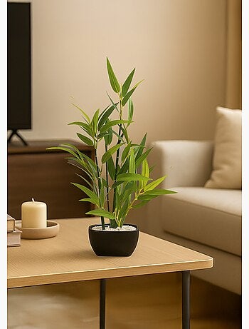 Plante artificielle bambou pot céramique - AFIBEL