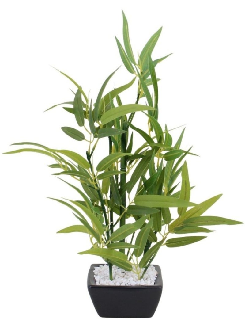 Plante artificielle bambou pot céramique - AFIBEL Noir - Kiabi