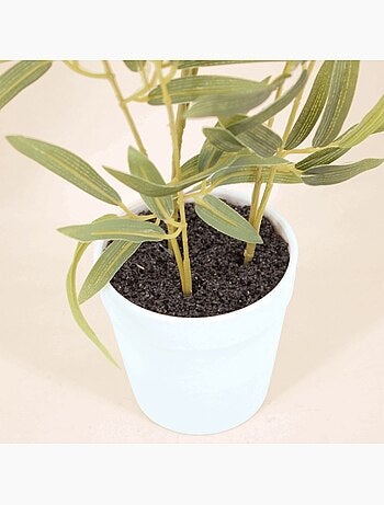 Plante artificielle Bambou + pot effet béton - AFIBEL