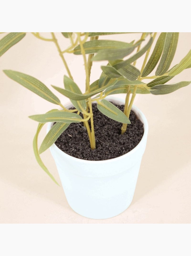 Plante artificielle Bambou + pot effet béton - AFIBEL Blanc - Kiabi