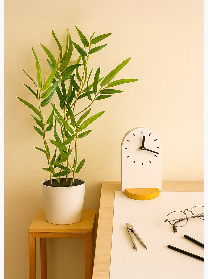 Plante artificielle Bambou + pot effet béton - AFIBEL Blanc - Kiabi
