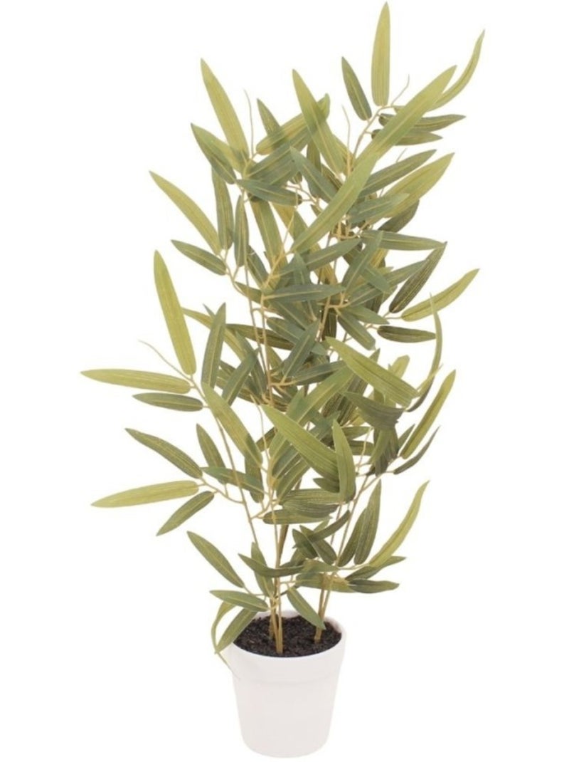 Plante artificielle Bambou + pot effet béton - AFIBEL Blanc - Kiabi