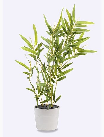 Plante artificielle Bambou + pot effet béton