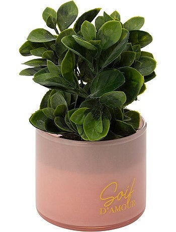 Plante artificielle en pot de verre