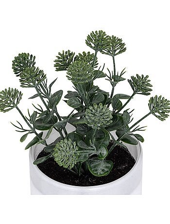 Plante artificielle en pot de verre