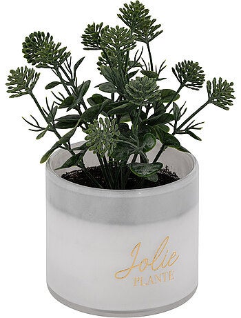 Plante artificielle en pot de verre