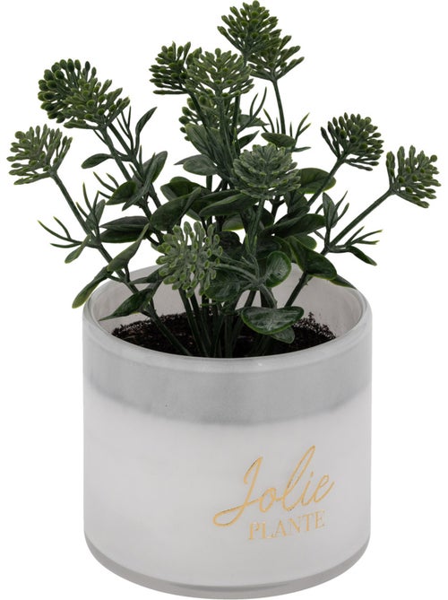 Plante artificielle en pot de verre - Kiabi