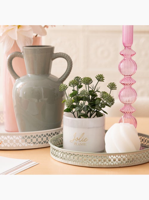 Plante artificielle en pot de verre - Kiabi