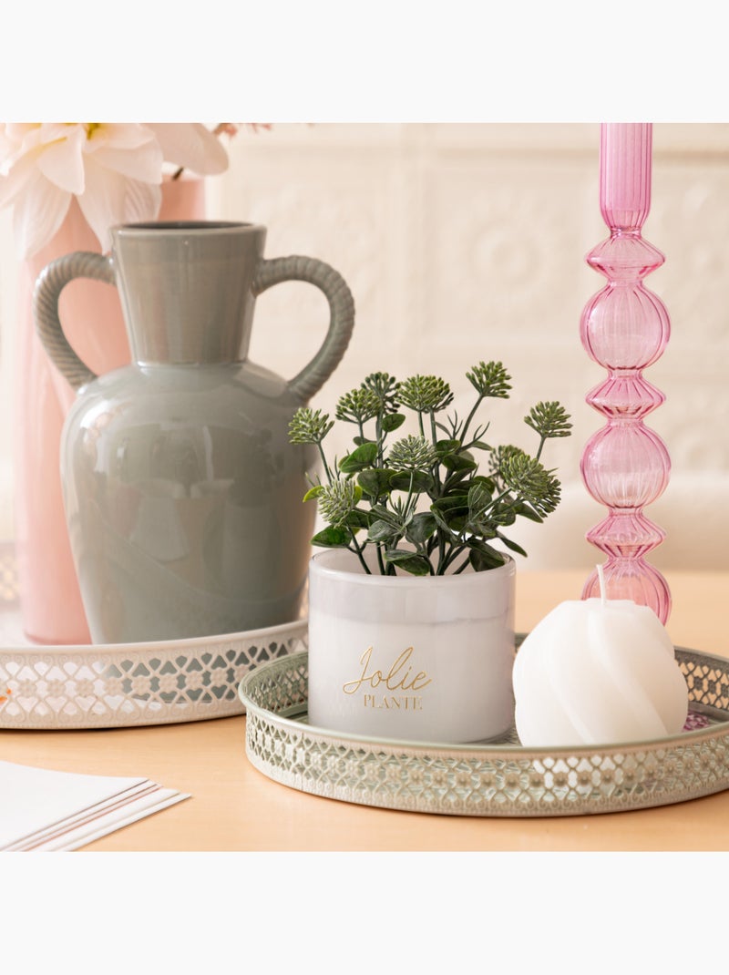 Plante artificielle en pot de verre Multicolore - Kiabi