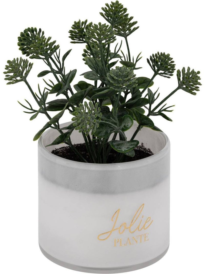 Plante artificielle en pot de verre Noir - Kiabi