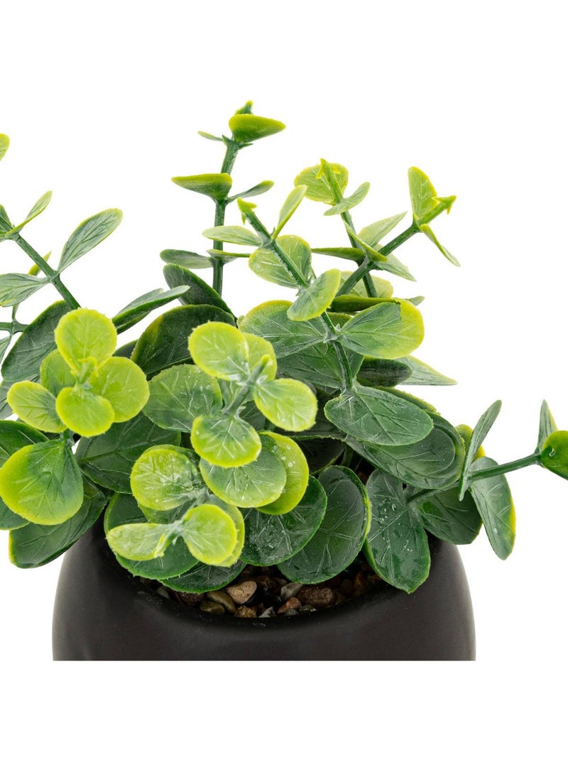 Plante artificielle en pot en céramique Noir - Kiabi