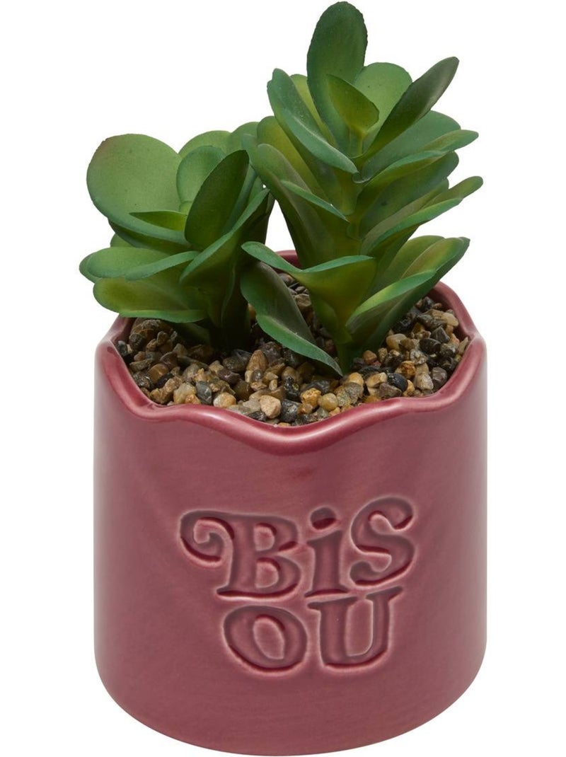 Plante artificielle petit format en pot céramique Jaune - Kiabi
