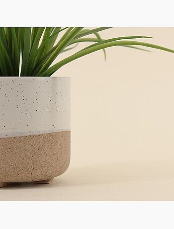 Plante artificielle pot céramique bicolore 26cm