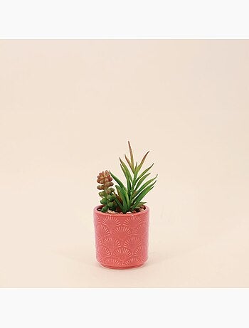 Plante artificielle pot céramique émaillée