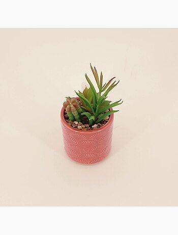 Plante artificielle pot céramique émaillée