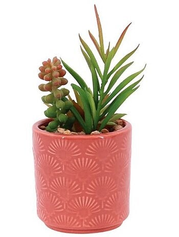 Plante artificielle pot céramique émaillée