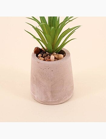 Plante artificielle pot ciment 11cm