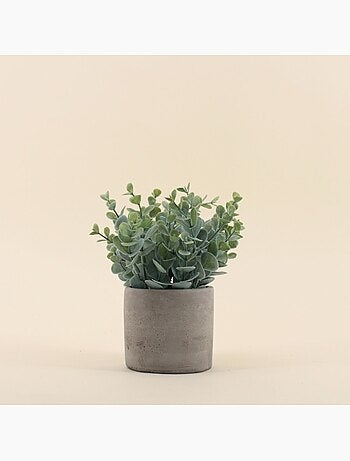 Plante artificielle pot ciment 19cm