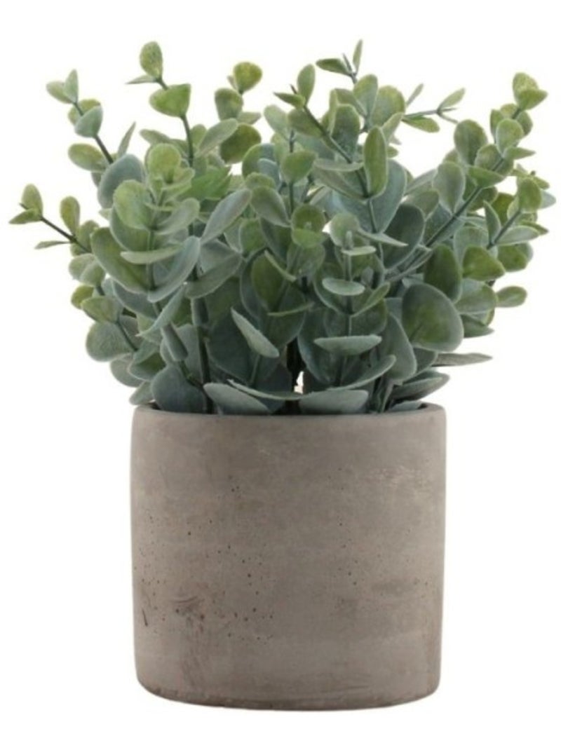Plante artificielle pot ciment 19cm Gris - Kiabi