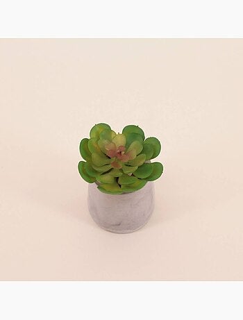 Plante artificielle pot ciment 8cm