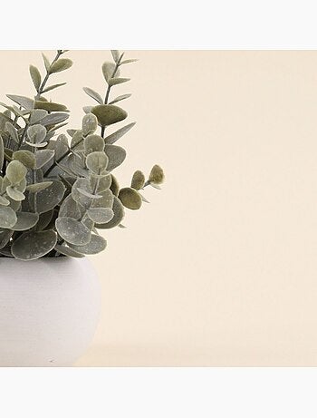 Plante artificielle pot ciment blanc 18cm