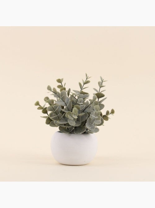Plante artificielle pot ciment blanc 18cm - Kiabi