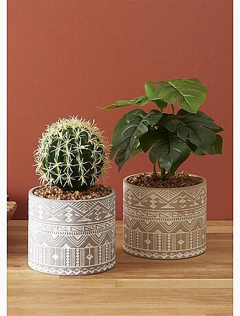Plante artificielle + pot ethnique - AFIBEL