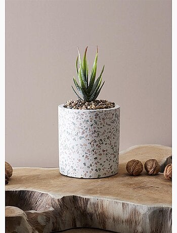 Plante artificielle + pot façon terrazzo - AFIBEL