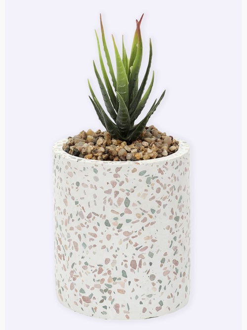 Plante artificielle + pot façon terrazzo - AFIBEL - Kiabi
