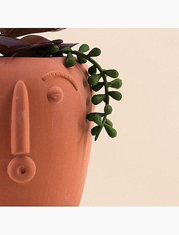 Plante artificielle pot rond terracotta 11x16cm