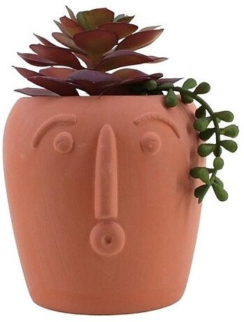 Plante artificielle pot rond terracotta 11x16cm