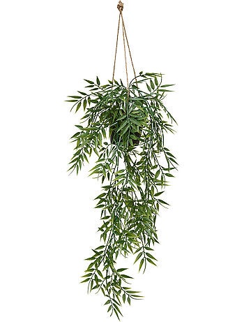 Plante artificielle suspendue avec cintre en chanvre